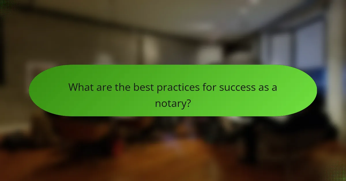 What are the best practices for success as a notary?