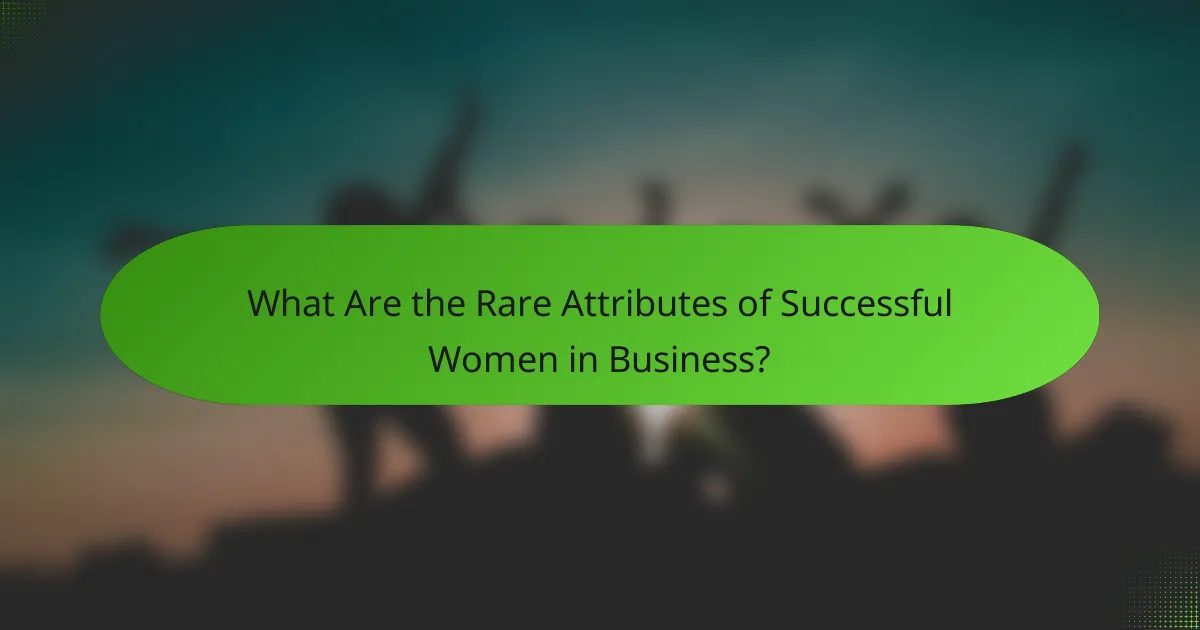 What Are the Rare Attributes of Successful Women in Business?