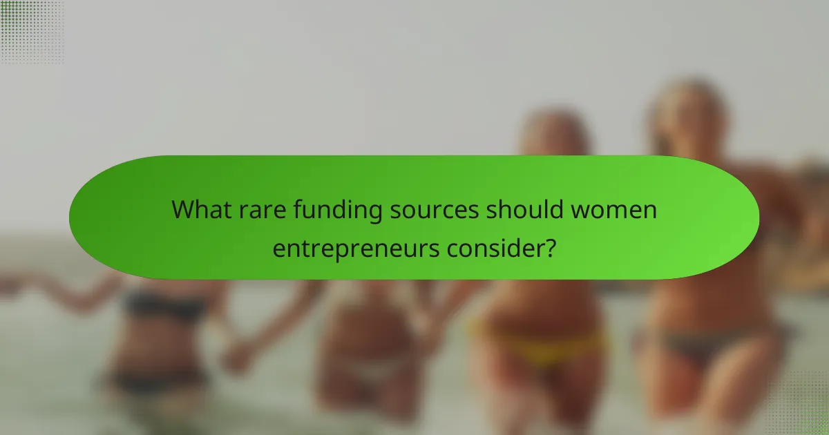 What rare funding sources should women entrepreneurs consider?