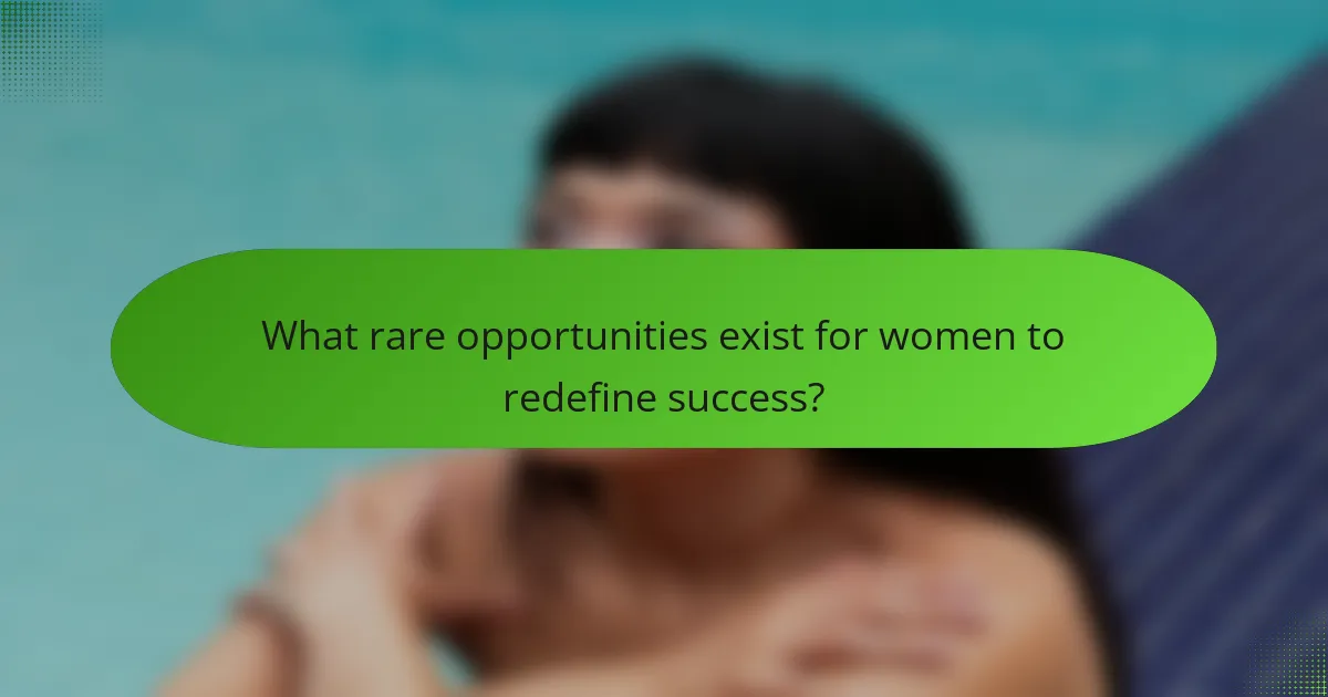 What rare opportunities exist for women to redefine success?