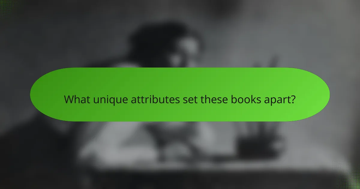 What unique attributes set these books apart?