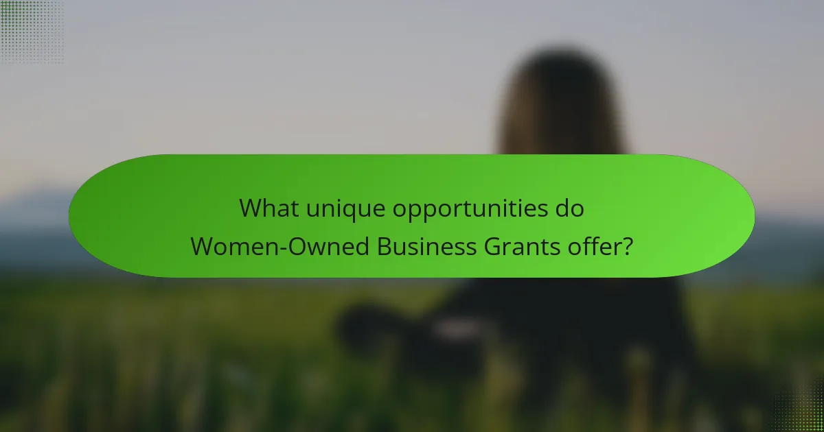 What unique opportunities do Women-Owned Business Grants offer?