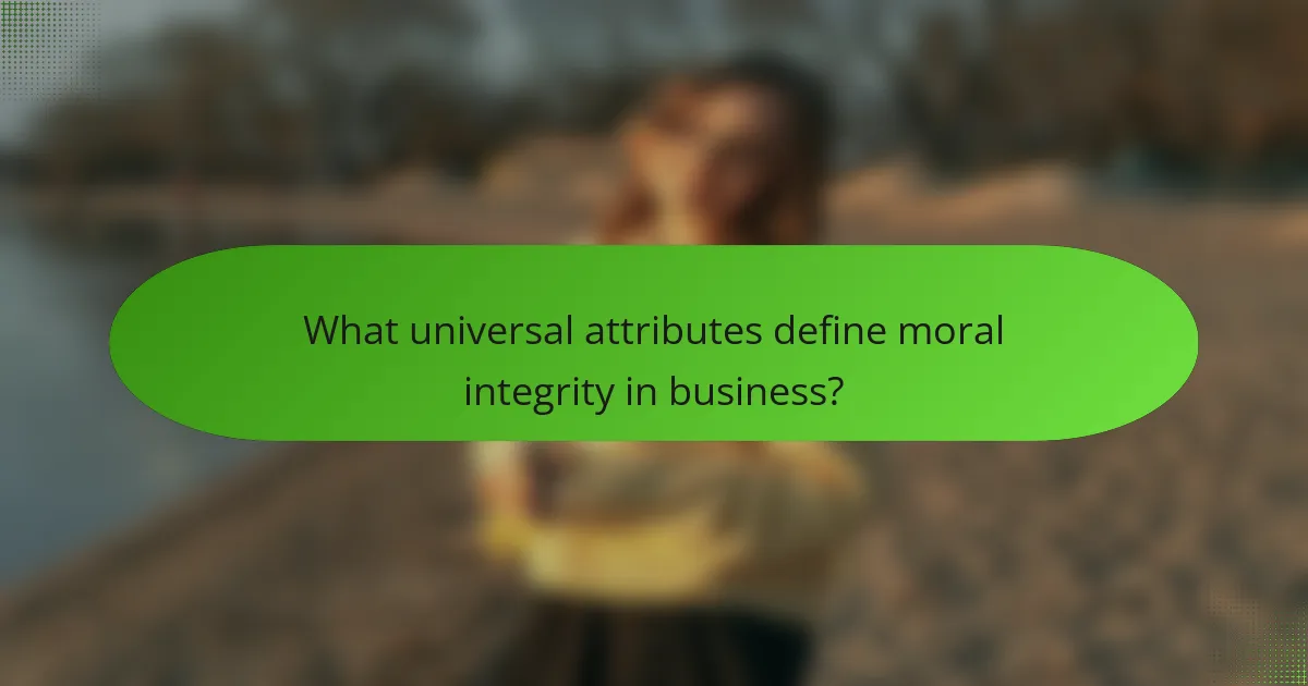 What universal attributes define moral integrity in business?